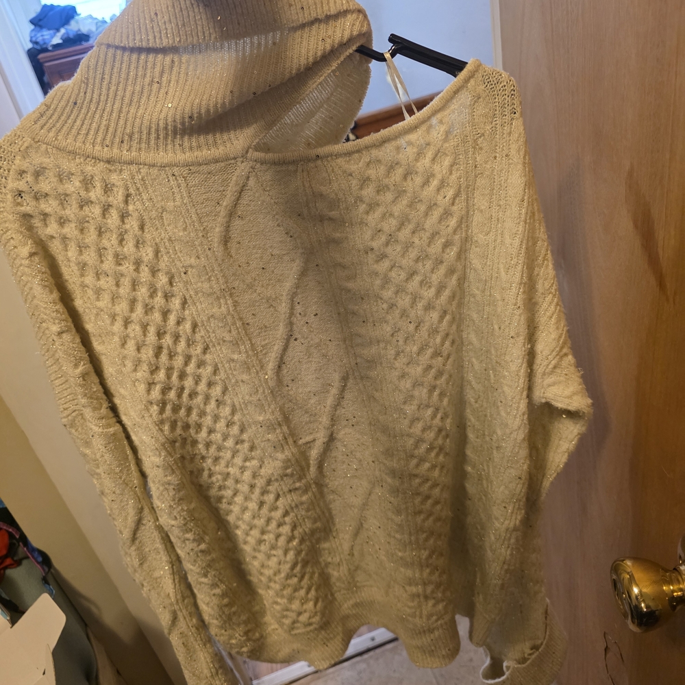 Sofia by Sofia Vergara Off-Shoulder Cream Sweater